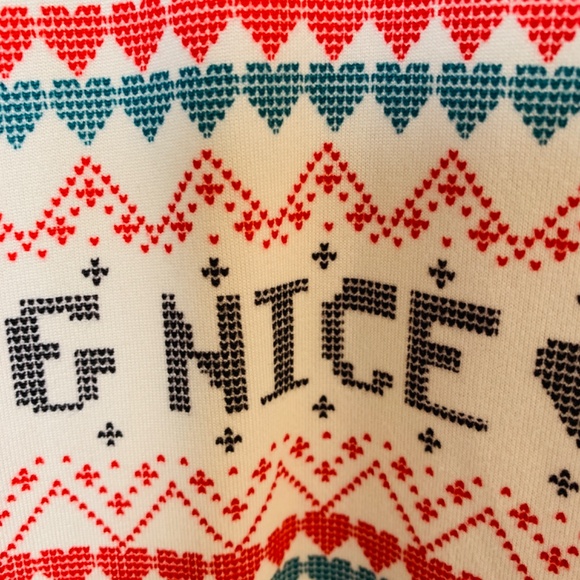 Wildfox Naughty and Nice Pajama Set XL Long Sleeve Top Shorts Nordic Christmas - Picture 8 of 16